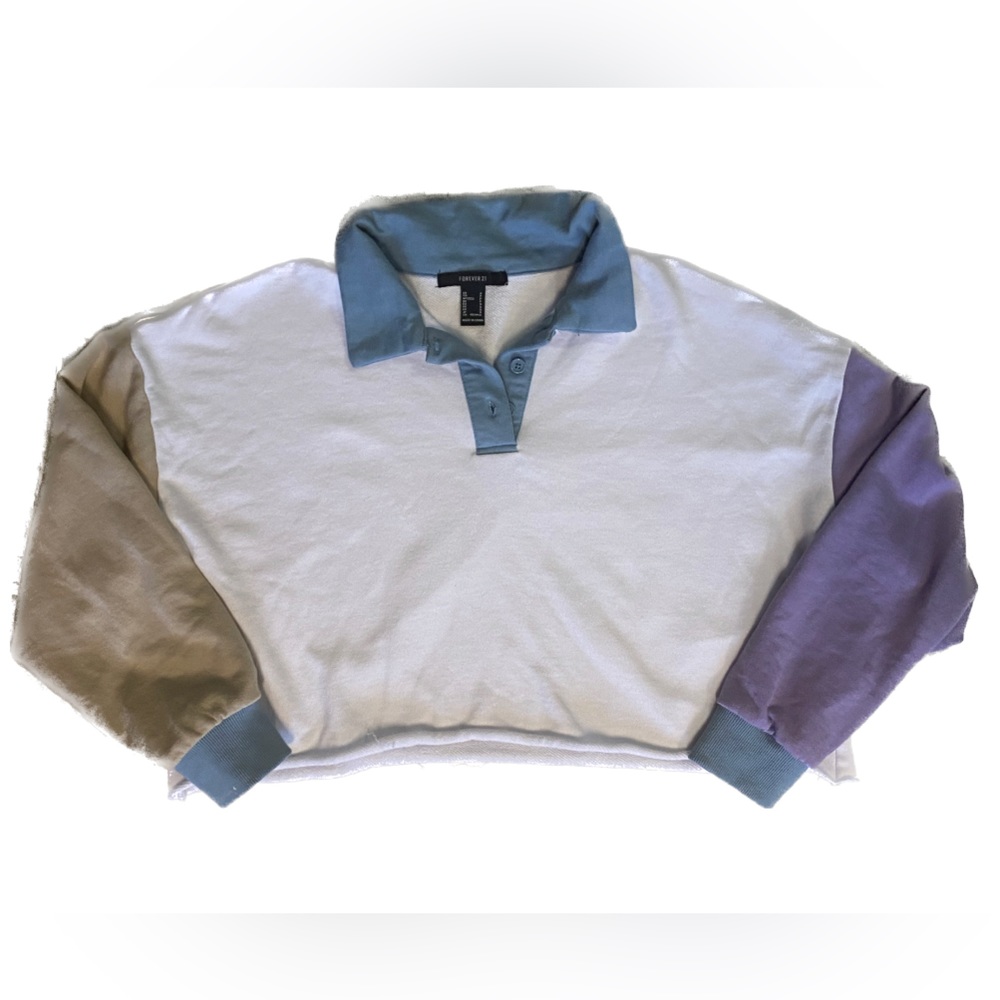 Cropped Multicolored Long sleeve Tee